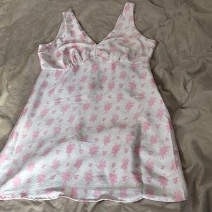 Jessica Simpson Pink and White Floral Chemise